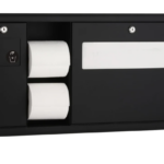 Bobrick B-30919.MBLK ClassicSeries®  Surface-Mounted Toilet Tissue, Seat-Cover Dispenser and Waste Disposal, Matte Black